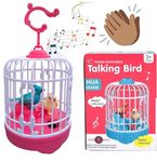 Vinzbel Talking Bird Toy for Kids | Interactive Toy & Repeat What You Said | Singing & Chirping in The Birdcage | Gifts for Babies, Kids & Children (Pink)