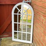 Wooden Arch Garden 86cm Mirror Gothic Arched Wall Antique Door Wooden Framed