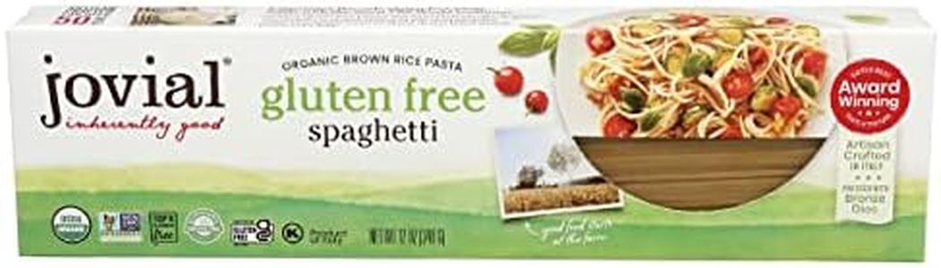 Jovial Gluten Free Brown Rice Pasta Organic - Award-Winning Taste & Texture, Non-GMO, Free of Top 8 Allergens, Vegan Brown Rice Noodles, Made in Italy - Gluten Free Elbow Pasta, 12 oz