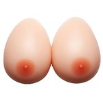 Silicone Breast Forms False Boobs Fake Breast 100% Non-Allergic Medical Silicone Breast European Skintone (B Cup - 600g/1.3lbs per Pair)