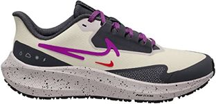 NIKE Women's Air Zoom Pegasus 39 Shield Sneaker, Light Bone/Vivid Purple-Cobblestone, 5 UK