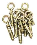 TheMujtaba Anchor Round Close Brass Hook Fasteners, Brass Best Hook -(Color - Golden) (10mm, 10)