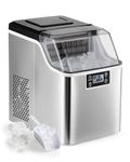 WILPREP Countertop Ice Machines for Home, Ice Maker Machine with 22 kg Daily Yield, Self-Cleaning Ice Cube Maker with Control Panel Ice Scoop & Ice Basket, Portable Ice Maker for Office Bar Restaurant