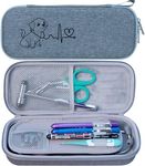 ButterFox Premium Stethoscope Case with Divider and ID Slot for 3M Littmann Classic III, Cardiology IV Diagnostic and More Stethoscopes with Pocket for Nurse Accessories (Grey 3)