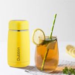 Dubblin Mini Premium Stainless Steel Double Wall Vacuum Insulated BPA Free Water Bottle, Sports Thermos Flask Keeps Hot 6 Hours, Cold 12 Hours (Yellow 260 ML)