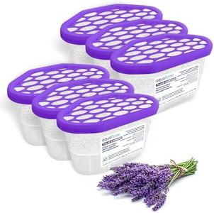 Aquafloow Deshumidificador 400 ml, Antihumedad Habitación 6 Piezas LAVENDER | Neutralizador de Olores, Absorbente de Humedad para Cocina, Armario, Baño, Estudio, Ropa