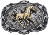 GORGECRAFT Horse Belt Buckles Men Western Cowboy 84×64mm Antique Golden Running Horse Belt Buckles Vintage Men American Western Cowboy Indian Elements Vintage for Women Men's Belt Christmas Halloween