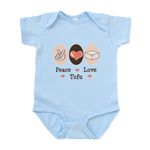 CafePress Peace Love Tofu Infant Bodysuit Cute Infant Bodysuit Baby Romper