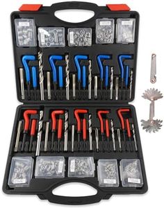 KUNGJUER 263PCS Helicoil Thread Repair Kit, Metric&SAE Thread Restorer Kit