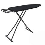 Rainberg 122 x 38cm Folding Ironing Board with Jumbo Iron Rest, Adjustable Height Up To 93cm, Foldable & Collapsible Ironing Table (Black)