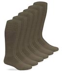 Jefferies Socks Mens Military Half Cushion Wool Combat over the Calf Boot Socks 6 Pair Pack (Sock:10-13/Shoe:9-13, Coyote Brown)