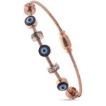 SHONA’S STYLE Evil Eye Bangles for Women, Anti Tarnish Bracelet, Stylish Magnet Bracelet Kada for Women and Girls, Accessories Jewellery for Women and Girls (Rose Gold)