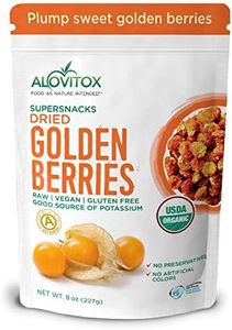 Alovitox Sun Dried Golden Berries|Raw, Fresh & USDA Organic |Gluten Free, Vegan |dried Cherries With Potassium, Iron, Dietary Fiber, Vitamin A & C | Healthy Snack for Eating, Smoothies and Salads 8oz