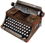 FOMIYES Classic Manual Typewriter Model Vintage Typewriter Figurine Iron Art Typewriter Ornament European Style Statue for Cafe Bar Home Wine Cabinet Decor Photo Prop Black