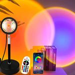 Sunset Lamp, Sunset Projector Lights LED 16 Colors Brightness Adjustable Projection Night Light with Remote Control USB Charging for Photography Party Home Living Room Bedroom Decor…