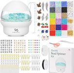 PP OPOUNT 18437 PCS Electric Bead Spinner Kit with Value Jewelry Beads Set, Bead Spinner for Seed Beads, Waist Bead Spinner for Jewelry Making, Powered Bead Spinner (Patent Product)