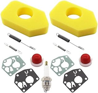 HURI Lawn Mower Air Filter Service Kit for 5083K Carburetor Diaphragm, 698369 Air Filter, 698719 691859 692211 Governor Spring for Briggs & Stratton 3.5-4.5HP Classic Sprint Quattro Engine 494408 Bulb