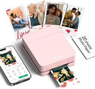 Nelko Photo Printer, PP01 Color Mini Portable Printer, Instant Smartphone Inkjet Printer, Sticky-Back Rechargeable Portable Picture Printer for iOS & Android, for Christmas Family, Pink