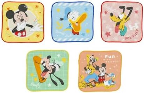 Marushin 2065041100 Mini Towels, Set of 5, Disney Enjoyment Smile, Character, Kindergarten Entrance Goods, School Entrance Preparation, Kindergarten, Elementary School, Boys