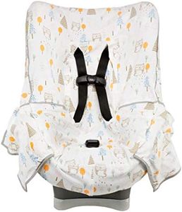 Niko Easy Wash Children's Car Seat Cover & Liner - 100% Cotton Jersey - Owl Multi - Universal FIT - Crash Tested - Waterproof SEAT Bottom - Mess Protection - Easy to Clean - Machine Washable