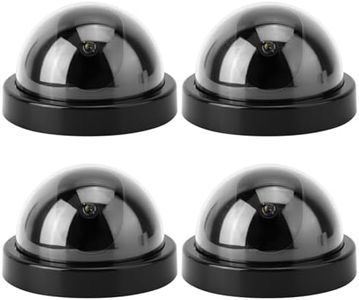 ZDETGU 4pcs Dome Simulation Camera CCTV Dummy Fake Security Camera With Flashing Led Light (Black)
