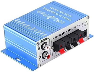 Annadue 4 Canales Mini Amplificador estéreo para automóvil Digital para automóvil, Reproductor de música de Audio en Modo de Sonido, para USB MP3 FM SD DVD(Blue)
