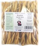 Britten and James 20 Thin Braided Lamb Skin Sticks for Dogs (280g). Natural Long-Lasting Dog Chew Treats - Hypoallergenic, Gluten and Grain Free