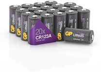 CR123A 3V Lithium Battery, GP Extra 20 Pack CR 17345 Batteries for Digital Cameras,Alarm Systems,Security Systems,Smoke Detectors,Flashlights and More (20 Pack)