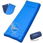 Camping Air Mattress 4.3" Ultra Thick Inflatable Sleeping Pad with Built-in Pump & Pillow, Ultralight Floor Mat Single Travel Camp Bed for Adults Backpacking Hiking Beach (Blue)