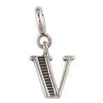 FOURSEVEN Jewellery 925 Sterling Silver English Alphabet Letter Charm Pendant, Fits in Bracelet and Chain for Men and Women (Letter V Charm)