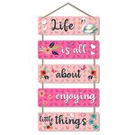 Artvibes Welcome Home Quote Decorative Wall Art MDF Wooden Wall Hanger for Living Room | Bedroom | Gifts | Decorative Items for Home | Artworks Wall Hangings Ornaments (WH_6210NN) (Multi 10)