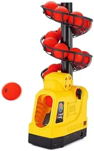 Furlihong 681TPCBH 4 in 1 Baseball Pickleball Tennis Cricket Pitching Machine – Auto Oscillation, 4 Distance Gears, Adjustable Stand, Battery/AC/Power Bank Powered, for Beginners