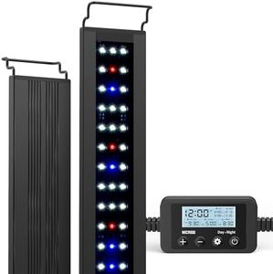 NICREW C10 Plants LED Aquarium Light, 18-24 in, 13 Watts, Full Spectrum Fish Tank Light with Timer, Day and Night Cycle, Brightness Adjustable