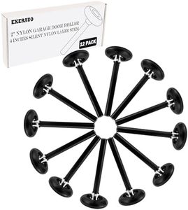12 Pack Black 2" Nylon Garage Door Rollers, 4" Nylon Layer Stem, Quiet/Smooth Garage Door Wheels Replacement, Double Seal 6200-2RS Bearings