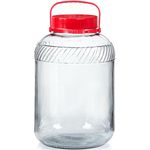 Daitouge Ulrta Large 4 Gallon(15200 ML) Glass Jar with Lid & Handle, Wide Mouth Canning Jars with Plastic Screw Lids, Glass Storage Jars BPA Free & Dishwasher Safe, 1 Pack