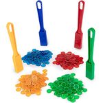 Magnetic Bingo Wand 4-Pack & 400 Colorful Metal-Ring Bingo Chips | Educational STEM Resource | Kids Classroom Learning Toys | Science Play to Teach Counting, Pointing, and Sharing