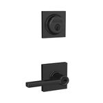 Schlage FB55N G LAT 622 COL Single Cylinder Deadbolt and Keyed Entry Latitude Lever with Collins Trim, Matte Black