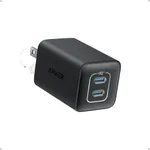Anker Nano Charger, 47W 2 Port Compact Foldable GaN USB C Charger for iPhone 17/16/15, Galaxy, Pixel, Compatible with MagSafe (Black)