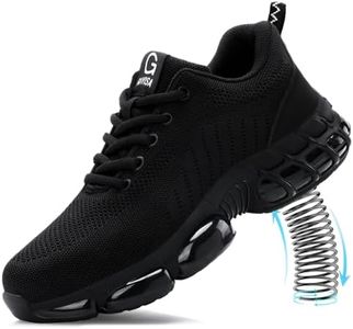 TANIELD Steel Toe Shoes for Men Lightweight Safety Work Shoes with Kevlar Puncture Resistant Midsole Comfortable Low Top Work Shoes for Warehouse Factory Light Construction