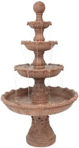 Sunnydaze 80-Inch H Outdoor Water Fountain with Ball Top - Large Tiered Water Feature for The Patio or Backyard
