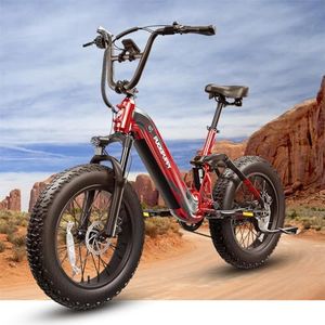 PUCKIPUPPY Corgi Electric Bike for Adults 960W, 48V 20Ah Battery Ebike, New Longitudinal Suspension Ebike, 20'' Fat Tire Full Suspension Mountain E Bike, 28MPH & 80Miles Range, Display, 7 Speed