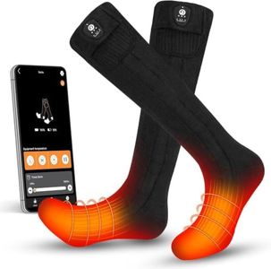 SNOW DEER Heated Socks for Men Women, App Control Rechargeable Electric Heating Warm Sock for Skiing Snowboarding Outdoors (Black, M)