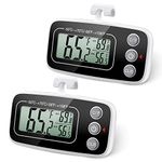 Brifit Fridge Thermometer, Digital Refrigerator Freezer Thermometer with Large LCD Display, Min/Max Function, 3 Support Methods, °C/°F Convertible for Home, Restaurants, Bars (2 Pack)