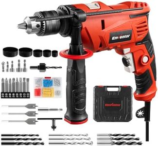 ENVENTOR Perceuse à Percussion Filaire 900W, Perceuse électrique avec 36 Accessoires, Fonction 2 en 1, 0-3000 tr/min, Poignée Rotative à 360°, mandrin de perçage 13 mm, pour Béton, Métal et Bois