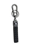 Techpro Rope Stylish Long Leather Metal & Leather Finish Keyring, Keychain, Key Organiser with Hook For Gift Men & Women-Black