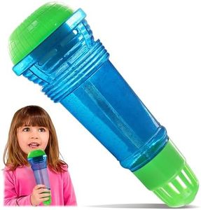 Novelty Place Echo Mic for Kids and Toddlers - Battery-Free Magic Karaoke Microphone Voice Amplifying Retro Toy for Singing, Speech & Communication Therapy - 10" (Blue & Green)