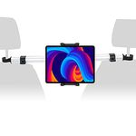 Cuxwill Car Headrest Between Tablet Mount Holder for 4-13'' Device, Car Central Back Seat Kids Tablet Stand for iPad Pro Air Mini, Samsung Galaxy Tab, Kindle Fire, MediaPad, Smartphone etc