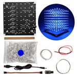 iCubeSmart 3D Led Cube Kit DIY Soldering Project 8x8x8 Led Light Cube DIY Electronic Kits Programmable Soldering Learning Kit(3D8S-BLUE)