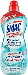 Smac Express - Pavimenti Igienizzante, Detergente Multisuperficie con Ammoniaca, Azione Pulente Senza Risciacquo, 1000 ml
