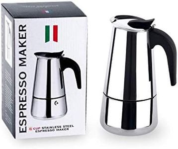 AARKRI SALES Stainless Steel Espresso Coffee Maker/Percolator Coffee Moka Pot Maker, Stovetop Espresso Maker Percolator Italian Coffee Maker, Classic Cafe Maker (6 Cup, Silver)
